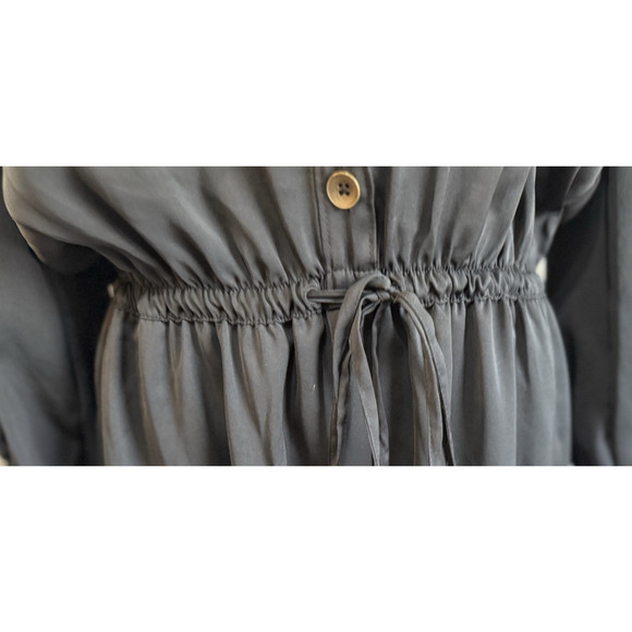 Robbi & Nikki Dress Black with Gold Sequin XS Top Sheer Lined at Waist Down LBD - Picture 9 of 10